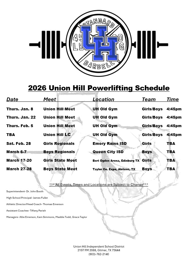 2026 Powerlifting Schedule